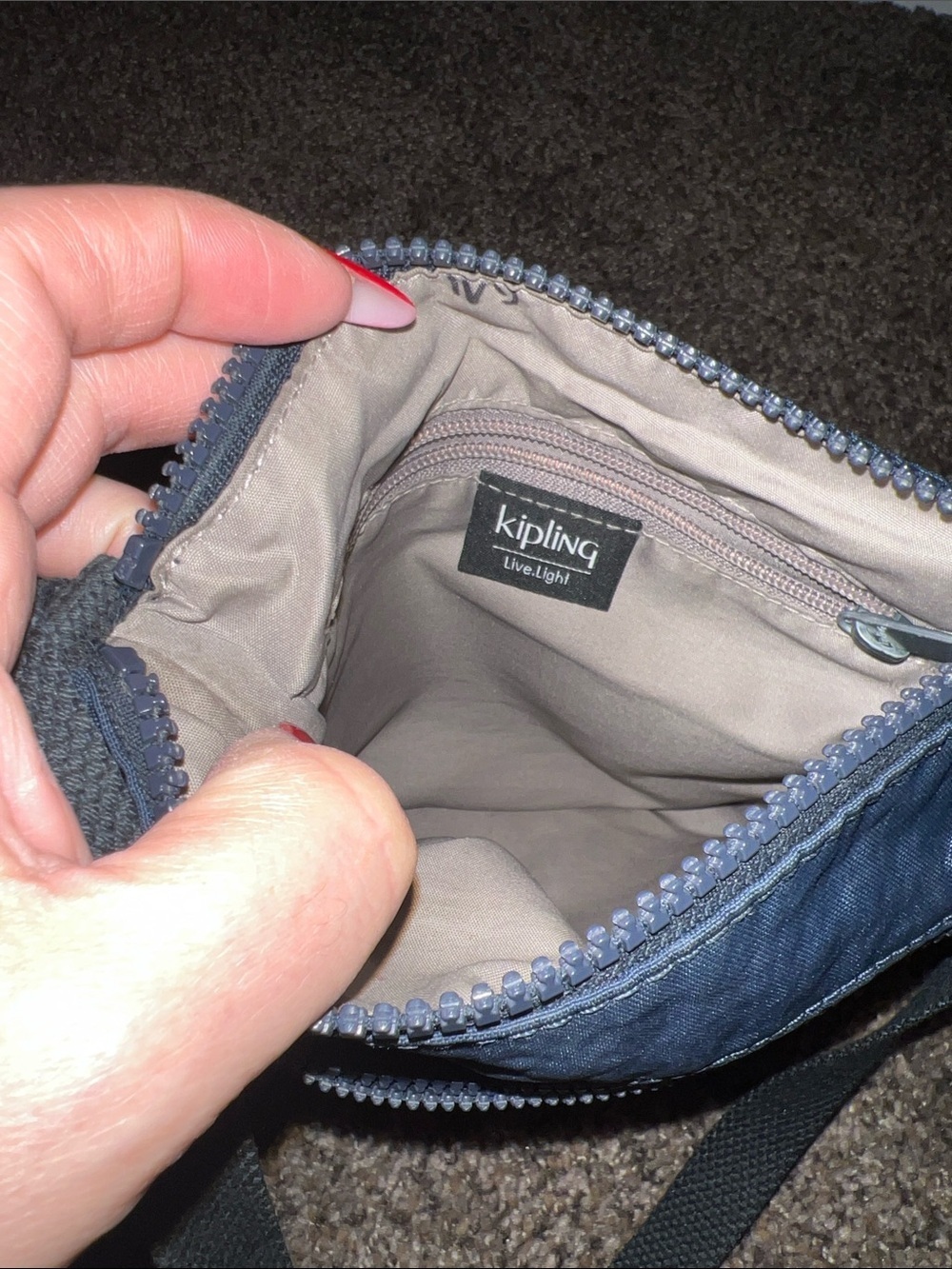 Kipling Black Lightweight Crossbody Bag with Front Zips - Picture 7 of 11